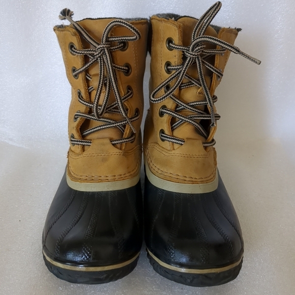 Sorel Slimpack II Women's Waterproof Duck Boots Brown Leather Mid Calf Size 7 - Picture 2 of 10